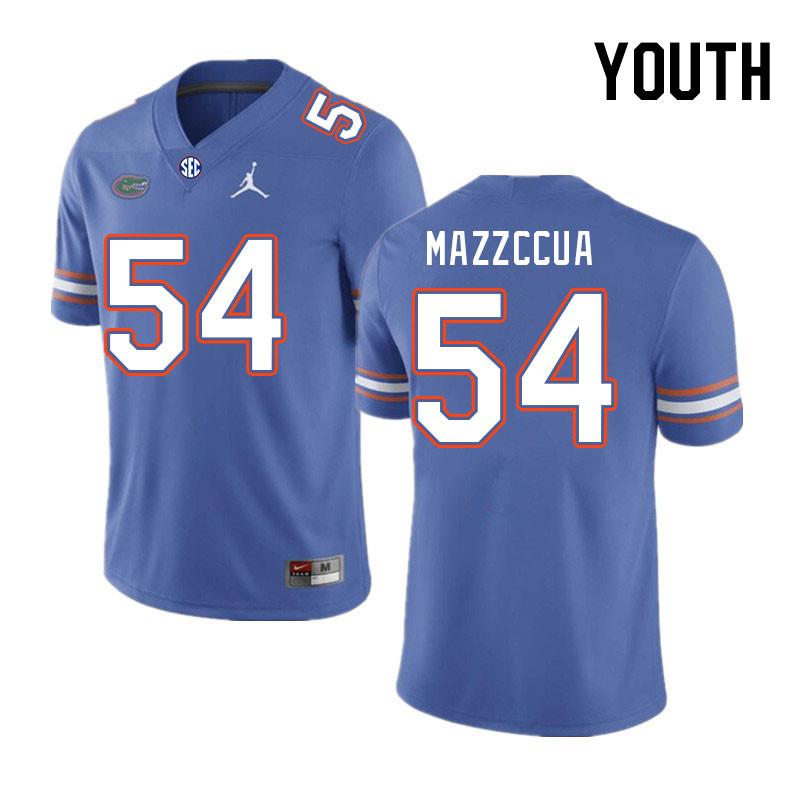 Youth #54 Micah Mazzccua Florida Gators College Football Jerseys Stitched-Royal